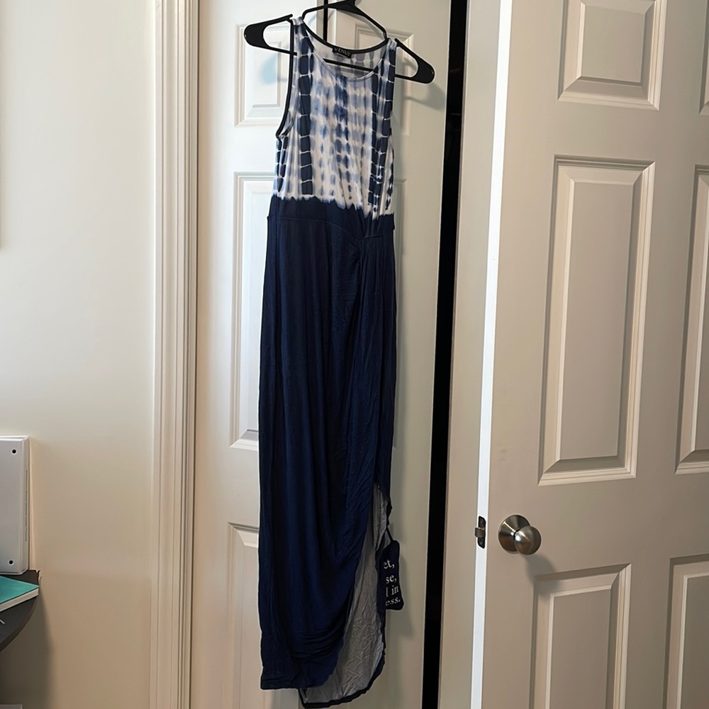 Navy blue tie dyed maxi dress from Venus